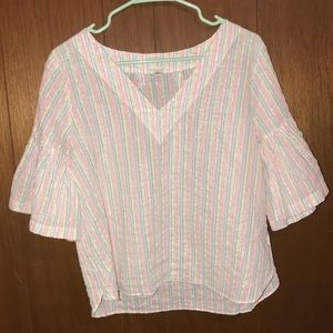 A New Day White Striped Top